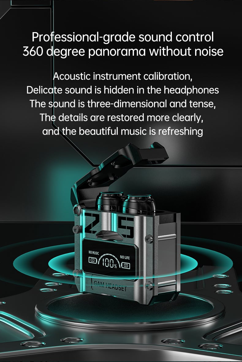 🎧 M25 Bluetooth 5.3 Wireless Earbuds – Hifi Sound, Led Battery Display, 40 Hours Backup, Noise Cancelling, Touch Control, Waterproof